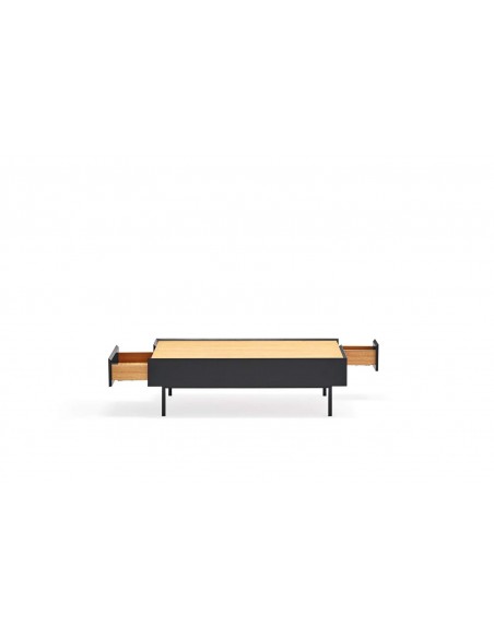 Teulat Mesa de centro Arista 110x60, roble, lacado negro.