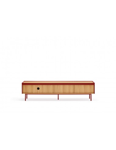 Teulat Mueble de TV Arista 180x40, roble, lacado Burdeos.