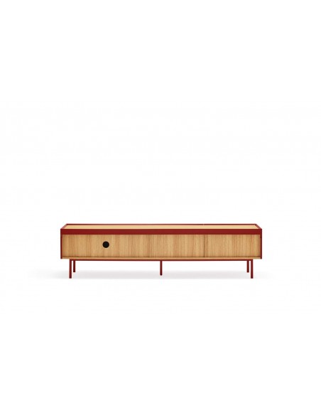 Teulat armário de TV Arista 180x40, carvalho, lacado Bordeaux. Teulat armário de TV Arista 180x40, carvalho, lacado Bordeaux.