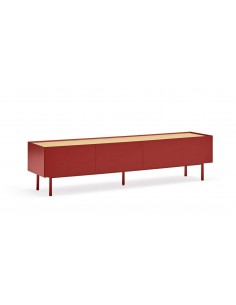 Teulat Mueble de TV Arista 180x40, roble, lacado Burdeos.