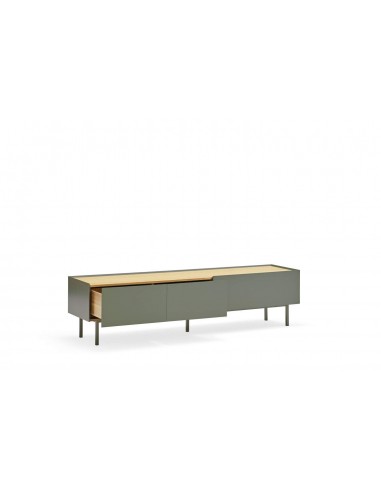 Teulat armário de TV Arista 180x40, carvalho, lacado verde claro.