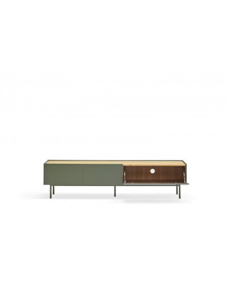 Teulat armário de TV Arista 180x40, carvalho, lacado verde claro. Teulat armário de TV Arista 180x40, carvalho, lacado verde claro.