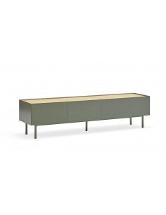 Teulat Mueble de TV Arista 180x40, roble, lacado verde claro.