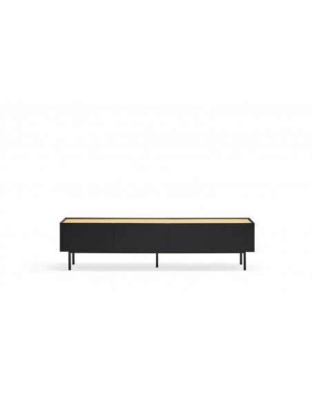 Teulat armário de TV Arista 180x40, carvalho, lacado preto. Teulat armário de TV Arista 180x40, carvalho, lacado preto.