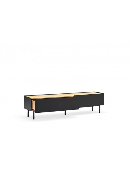 Teulat armário de TV Arista 180x40, carvalho, lacado preto. Teulat armário de TV Arista 180x40, carvalho, lacado preto.