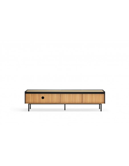 Teulat armário de TV Arista 180x40, carvalho, lacado preto. Teulat armário de TV Arista 180x40, carvalho, lacado preto.