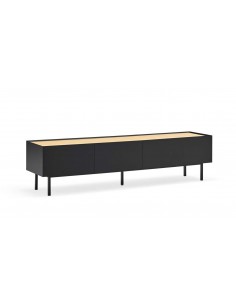 Teulat Mueble de TV Arista 180x40, roble, lacado negro.