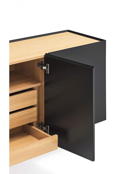 TEULAT APARADOR ARISTA 110x40, gavetas Interiores lacado preto.