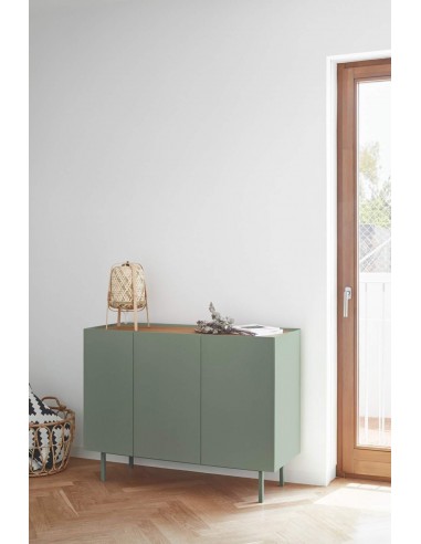 TEULAT APARADOR ARISTA 110x40, gavetas Interiores lacadas em verde claro.