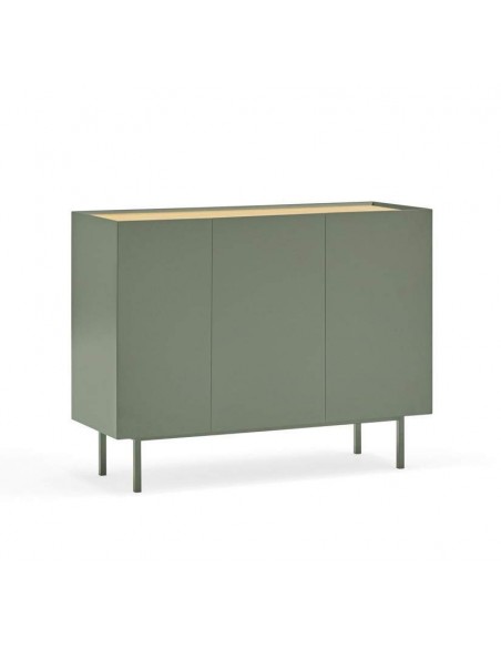 TEULAT APARADOR ARISTA 110x40, lacado em verde claro, carvalho