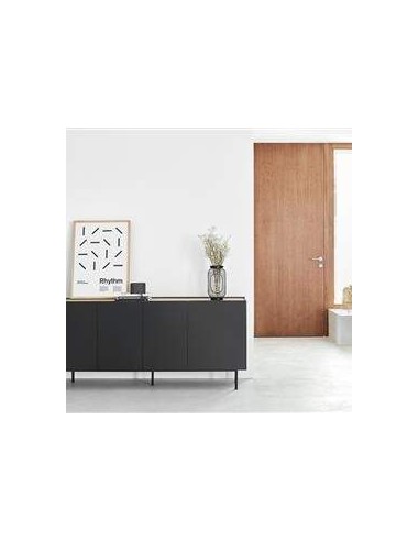 TEULAT APARADOR ARISTA 165x40, minimalista, cajones lacado en negro.