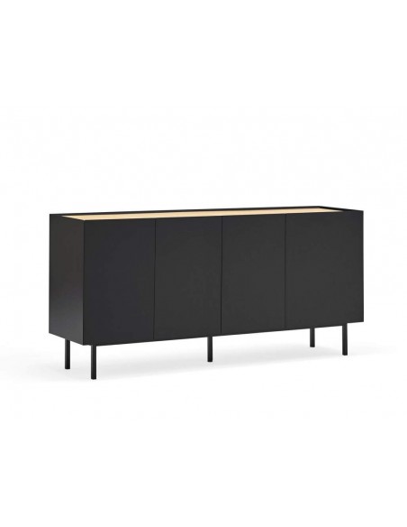 TEULAT APARADOR ARISTA 165x40, minimalista, negro, roble