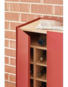 TEULAT MUEBLE AUXILIAR ARISTA, BOTELLERO INTERIOR LACADO EN COLOR BURDEOS. 2