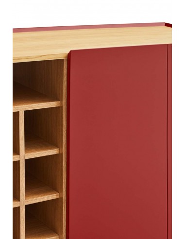 TEULAT MUEBLE AUXILIAR ARISTA, BOTELLERO INTERIOR LACADO EN COLOR BURDEOS.