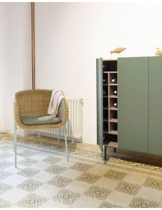 TEULAT MUEBLE AUXILIAR ARISTA, BOTELLERO INTERIOR LACADO EN VERDE. 2