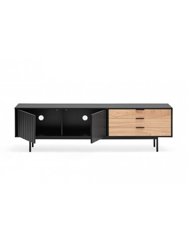 TEULAT Mueble TV Sierra 180x40, roble, lacado en negro.