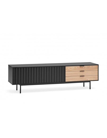 TEULAT Mueble TV Sierra 180x40, roble, lacado en negro.
