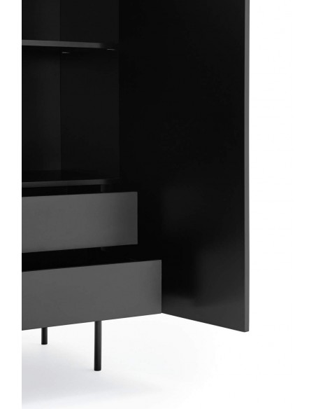Teulat Aparador alto de diseño SIERRA lacado en negro. Teulat Aparador alto de diseño SIERRA lacado en negro.