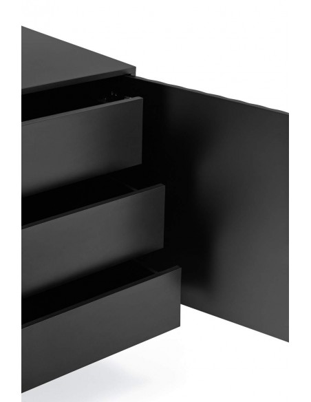 Teulat APARADOR SIERRA 210x44, minimalista, cajones lacado en negro. Teulat APARADOR SIERRA 210x44, minimalista, cajones lacado en negro.