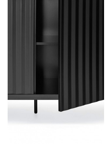 Teulat APARADOR SIERRA 210x44, minimalista, cajones lacado en negro.
