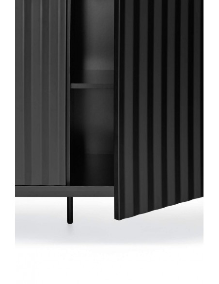 TEULAT APARADOR Serra 210x44, minimalista, gavetas lacadas a preto.