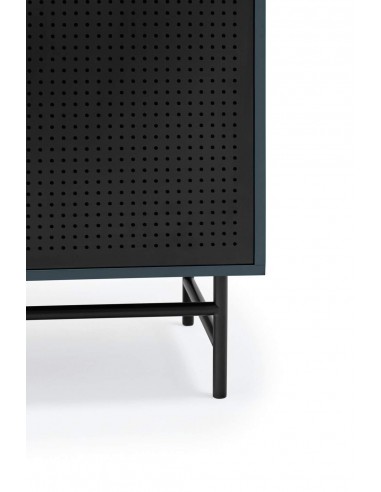 TEULAT APARADOR ponto ALTO, DM lacado azulado, metal preto