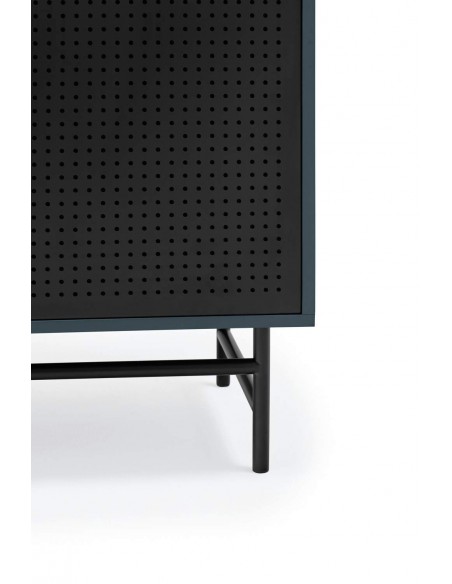 TEULAT APARADOR ponto ALTO, DM lacado azulado, metal preto TEULAT APARADOR ponto ALTO, DM lacado azulado, metal preto