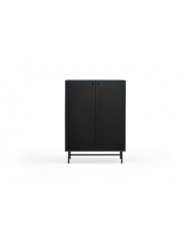 TEULAT APARADOR ALTO PUNTO, DM lacado azulado, metal negro