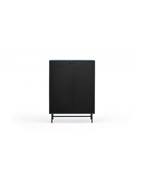 TEULAT APARADOR ponto ALTO, DM lacado azulado, metal preto TEULAT APARADOR ponto ALTO, DM lacado azulado, metal preto