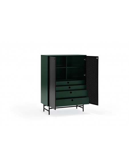 TEULAT APARADOR ponto ALTO, DM lacado verde, metal preto TEULAT APARADOR ponto ALTO, DM lacado verde, metal preto