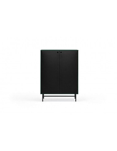 TEULAT APARADOR ALTO PUNTO, DM lacado verde, metal negro