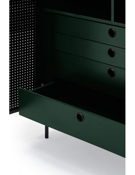 TEULAT APARADOR ponto ALTO, DM lacado verde, metal preto TEULAT APARADOR ponto ALTO, DM lacado verde, metal preto