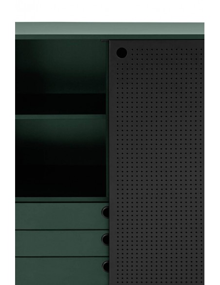 TEULAT APARADOR ponto ALTO, DM lacado verde, metal preto TEULAT APARADOR ponto ALTO, DM lacado verde, metal preto