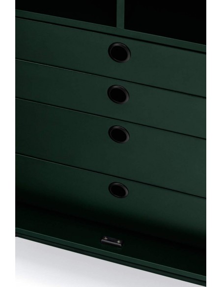 TEULAT APARADOR ponto ALTO, DM lacado verde, metal preto TEULAT APARADOR ponto ALTO, DM lacado verde, metal preto