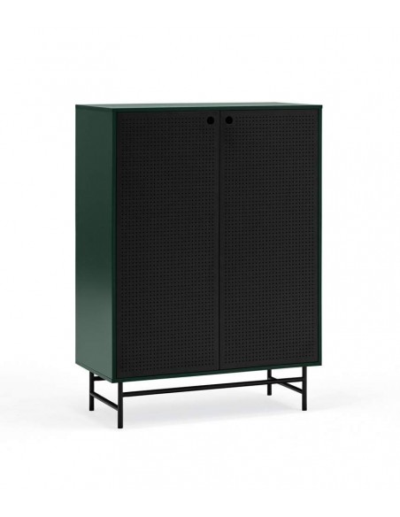 TEULAT APARADOR ALTO PUNTO, DM lacado verde, metal negro TEULAT APARADOR ALTO PUNTO, DM lacado verde, metal negro