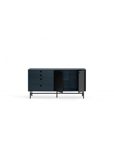 TEULAT APARADOR ponto 150X47, DM lacado azul e metal preto