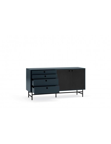 TEULAT APARADOR ponto 150X47, DM lacado azul e metal preto