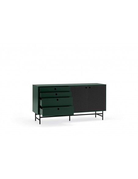 TEULAT APARADOR PUNTO 150x47, DM lacado verde y metal negro TEULAT APARADOR PUNTO 150x47, DM lacado verde y metal negro