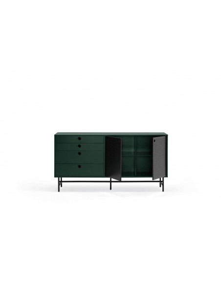 TEULAT APARADOR ponto 150X47, DM lacado verde e metal preto TEULAT APARADOR ponto 150X47, DM lacado verde e metal preto