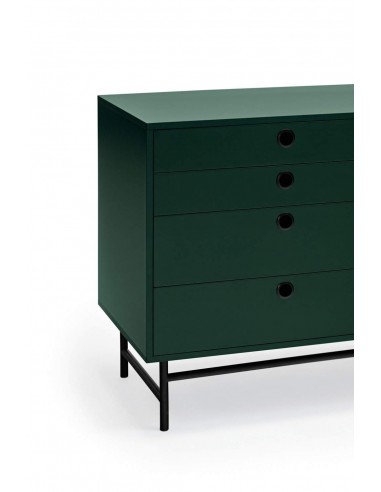 TEULAT APARADOR PUNTO 150x47, DM lacado verde y metal negro