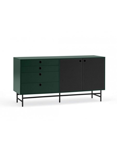 TEULAT APARADOR ponto 150X47, DM lacado verde e metal preto TEULAT APARADOR ponto 150X47, DM lacado verde e metal preto