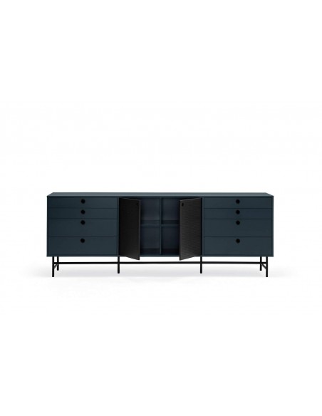 TEULAT APARADOR ponto 210X47, DM lacado azul e metal preto TEULAT APARADOR ponto 210X47, DM lacado azul e metal preto