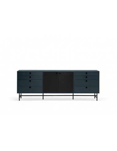 TEULAT APARADOR ponto 210X47, DM lacado azul e metal preto