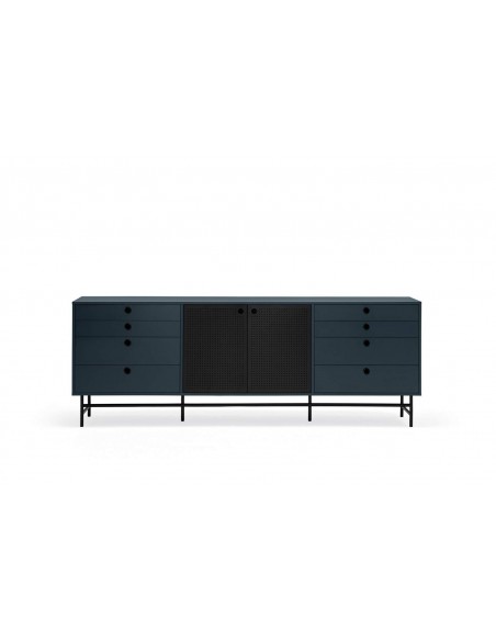 TEULAT APARADOR ponto 210X47, DM lacado azul e metal preto TEULAT APARADOR ponto 210X47, DM lacado azul e metal preto