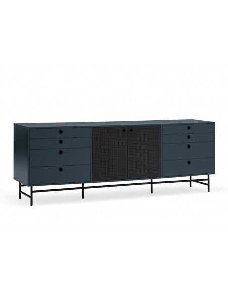 TEULAT APARADOR ponto 210X47, DM lacado azul e metal preto TEULAT APARADOR ponto 210X47, DM lacado azul e metal preto