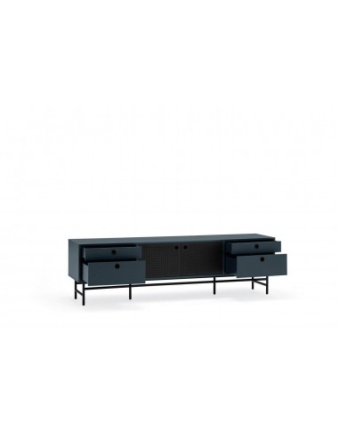 TEULAT MUEBLE TV PUNTO 180x40, DM lacado azul y metal negro