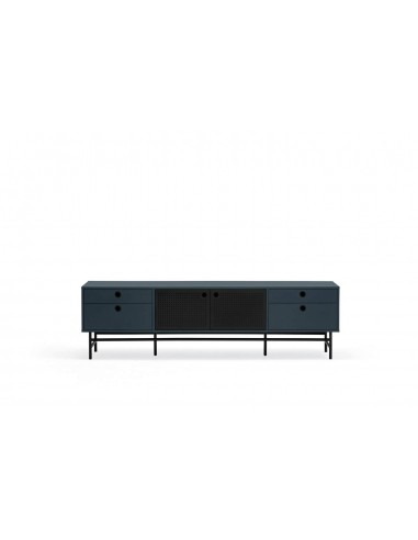 TEULAT armário TV ponto 180X40, DM lacado azul e metal preto