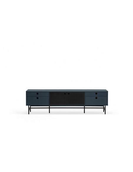 TEULAT MUEBLE TV PUNTO 180x40, DM lacado azul y metal negro TEULAT MUEBLE TV PUNTO 180x40, DM lacado azul y metal negro