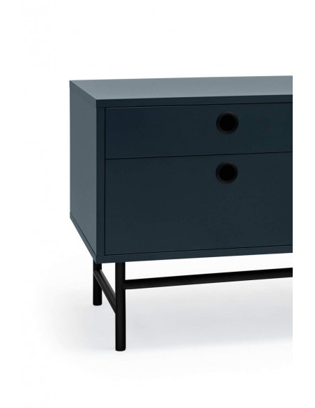 TEULAT MUEBLE TV PUNTO 180x40, DM lacado azul y metal negro TEULAT MUEBLE TV PUNTO 180x40, DM lacado azul y metal negro