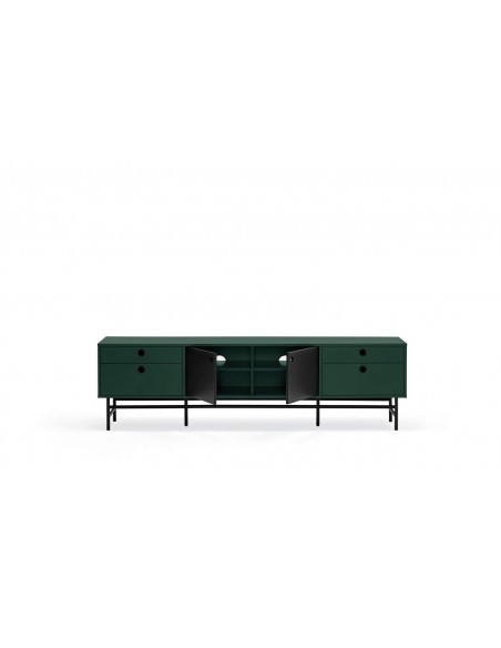 TEULAT armário TV ponto 180X40, DM lacado verde e metal preto TEULAT armário TV ponto 180X40, DM lacado verde e metal preto